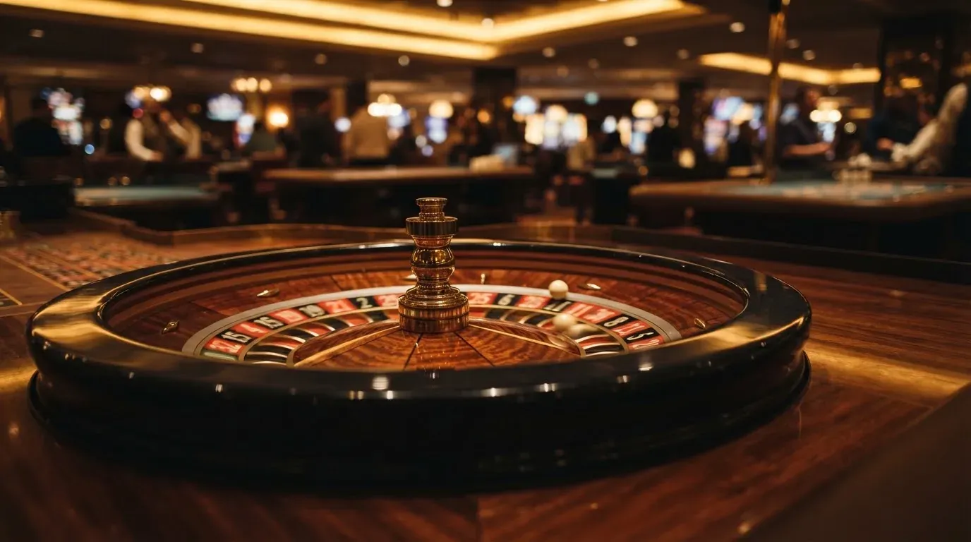 Ett roulettehjul snurrar på ett blankt träbord, den vita kulan glimmar i takljusets guld — live blackjack i sverige
